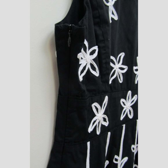 Charter Club Black Dress with white floral accents - Picture 4 of 6